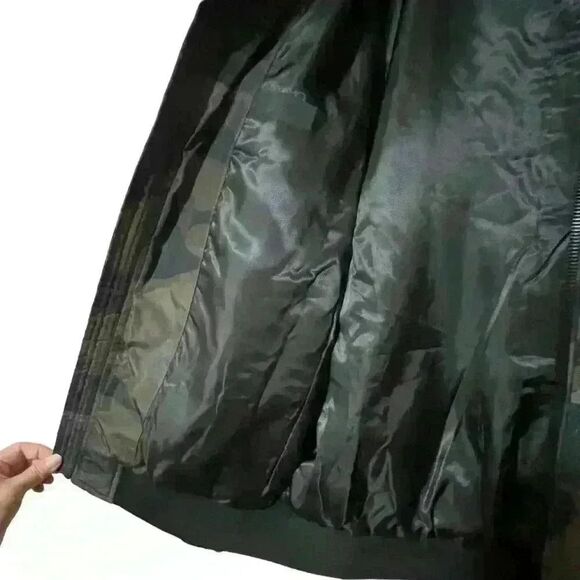 Calvin Klein Quilted Baseball Jacket S Camo Diamond Stitch  Full Zip Pockets NWT - Picture 6 of 13